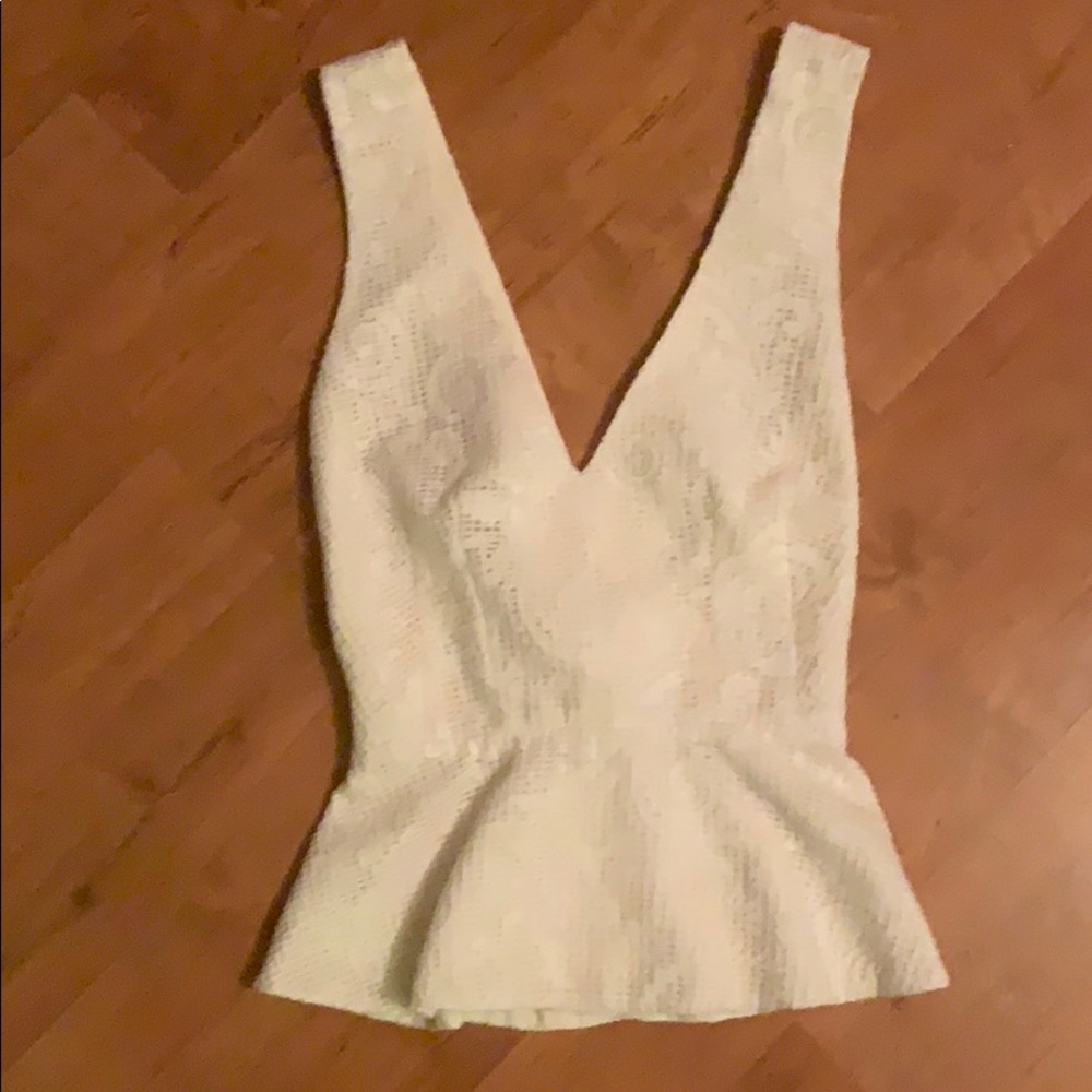 WAYF Poplin white tank with crisscross back